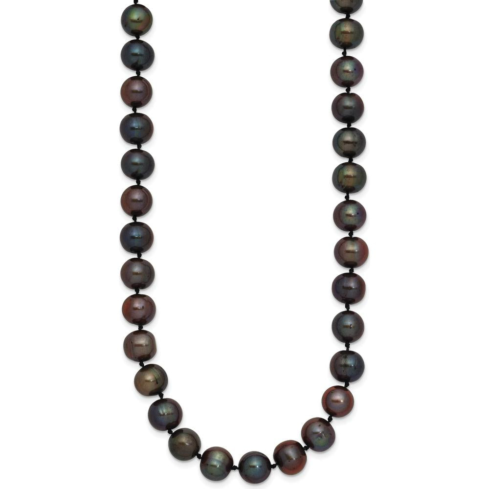 14K Yellow Gold 24-Inch Necklace with 75 Black Near-Round Freshwater Cultured Pearls by Monteluci Fine Jewelry