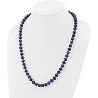14K Yellow Gold 24-Inch Necklace with 75 Black Near-Round Freshwater Cultured Pearls by Monteluci Fine Jewelry