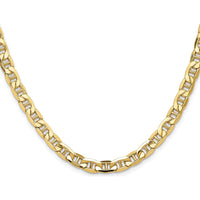 14K Yellow Gold 24-Inch Semi-Solid Anchor Chain - 6.25mm Width by Oro Pregiato
