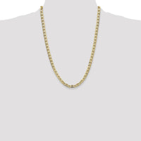14K Yellow Gold 24-Inch Semi-Solid Anchor Chain - 6.25mm Width by Oro Pregiato
