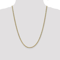 14K Yellow Gold 24-Inch Semi-Solid Anchor Chain Necklace with Lobster Clasp by Oro Pregiato