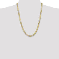 14K Yellow Gold 24-inch Semi-Solid Curb Chain Necklace by Oro Pregiato