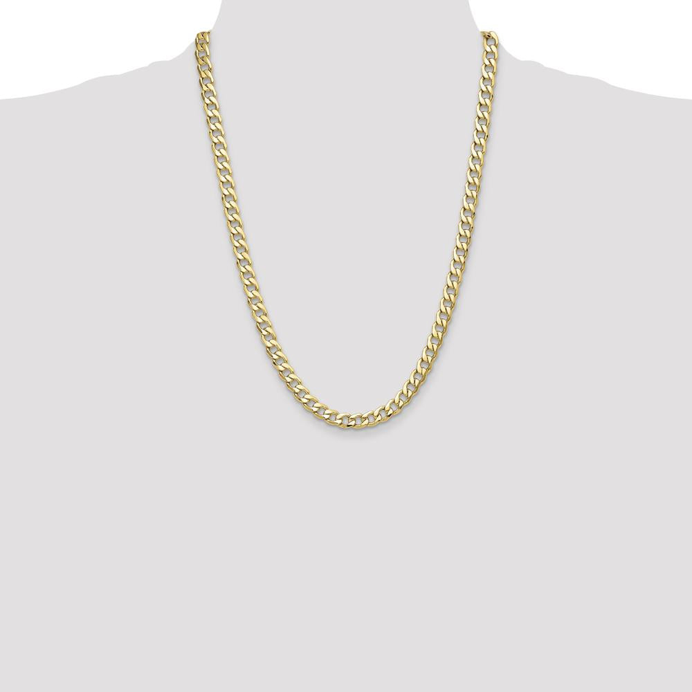 14K Yellow Gold 24-inch Semi-Solid Curb Chain Necklace by Oro Pregiato
