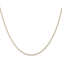 14K Yellow Gold 24" Light Baby Rope Chain Necklace - 0.8mm Width, Spring Ring Clasp by Oro Pregiato