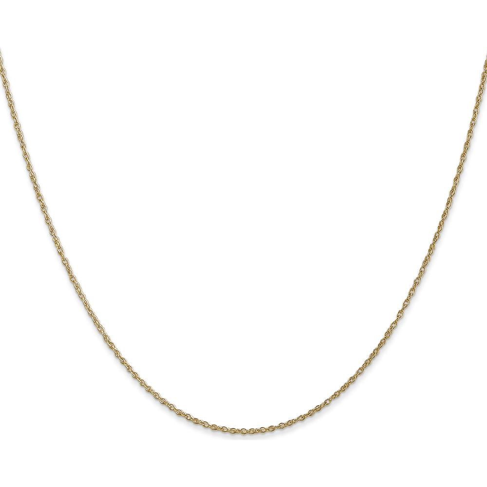 14K Yellow Gold 24" Light Baby Rope Chain Necklace - 0.8mm Width, Spring Ring Clasp by Oro Pregiato