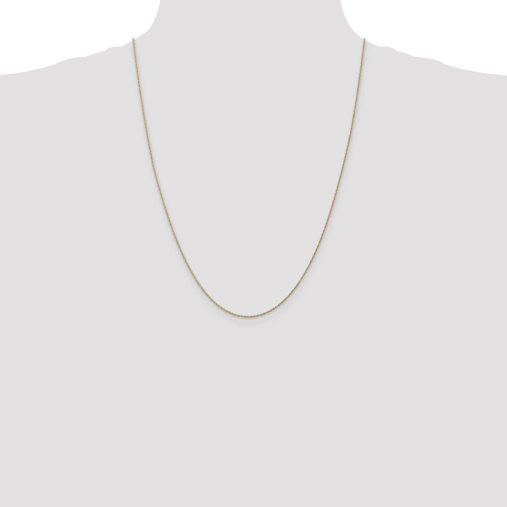 14K Yellow Gold 24" Light Baby Rope Chain Necklace - 0.8mm Width, Spring Ring Clasp by Oro Pregiato