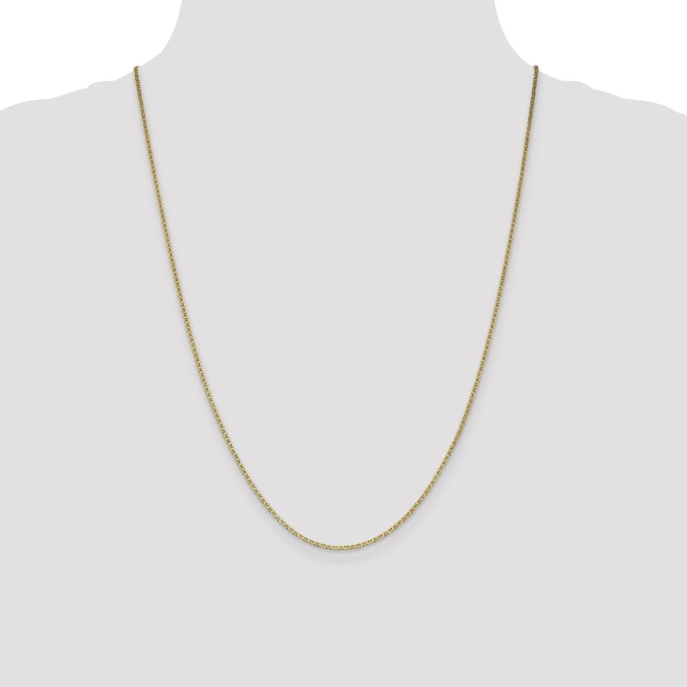 14K Yellow Gold 24" Lightweight Flat Anchor Link Pendant Chain - 1.5mm Width by Oro Pregiato
