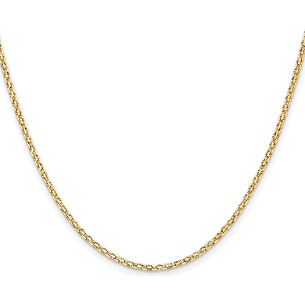 14K Yellow Gold 24" Lightweight Flat Bismark Chain with Lobster Clasp - 1.8mm Width by Oro Pregiato
