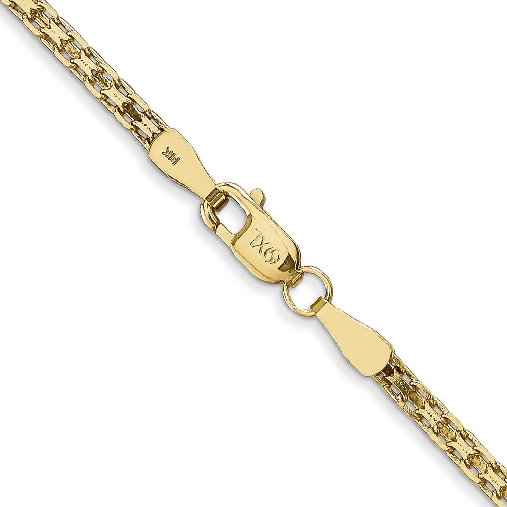 14K Yellow Gold 24" Lightweight Flat Bismark Chain with Lobster Clasp - 1.8mm Width by Oro Pregiato