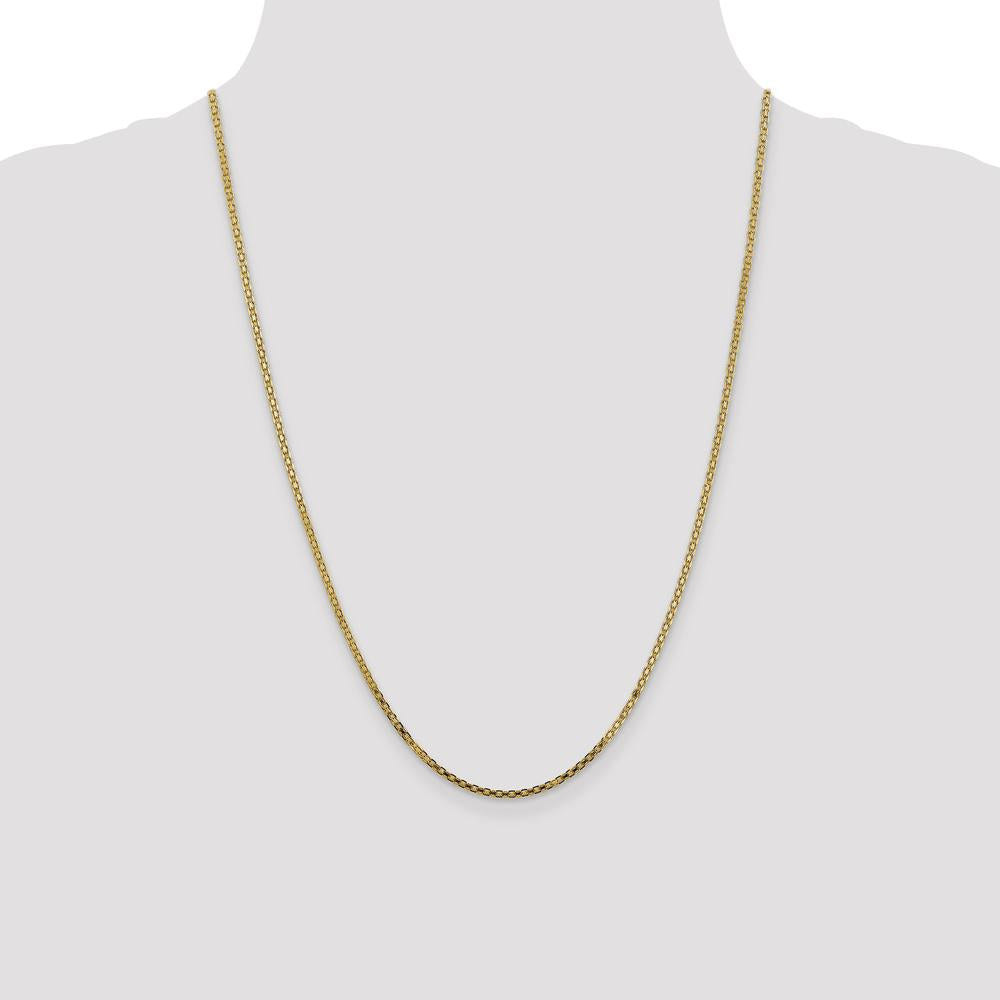 14K Yellow Gold 24" Lightweight Flat Bismark Chain with Lobster Clasp - 1.8mm Width by Oro Pregiato