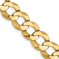 14K Yellow Gold 24" Lightweight Flat Cuban Chain - 8.3mm Width by Oro Pregiato