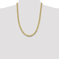 14K Yellow Gold 24" Lightweight Flat Cuban Chain - 8.3mm Width by Oro Pregiato