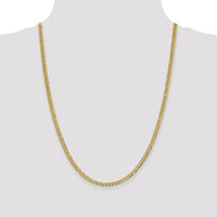 14K Yellow Gold 24" Lightweight Flat Cuban Chain Necklace - 3.7mm Wide by Oro Pregiato