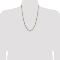 14K Yellow Gold 24" Lightweight Pavé Flat Cuban Chain - 3.7mm Width by Oro Pregiato