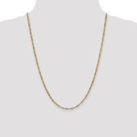 14K Yellow Gold 24" Lightweight Singapore Chain Necklace - 2.75mm Width by Oro Pregiato