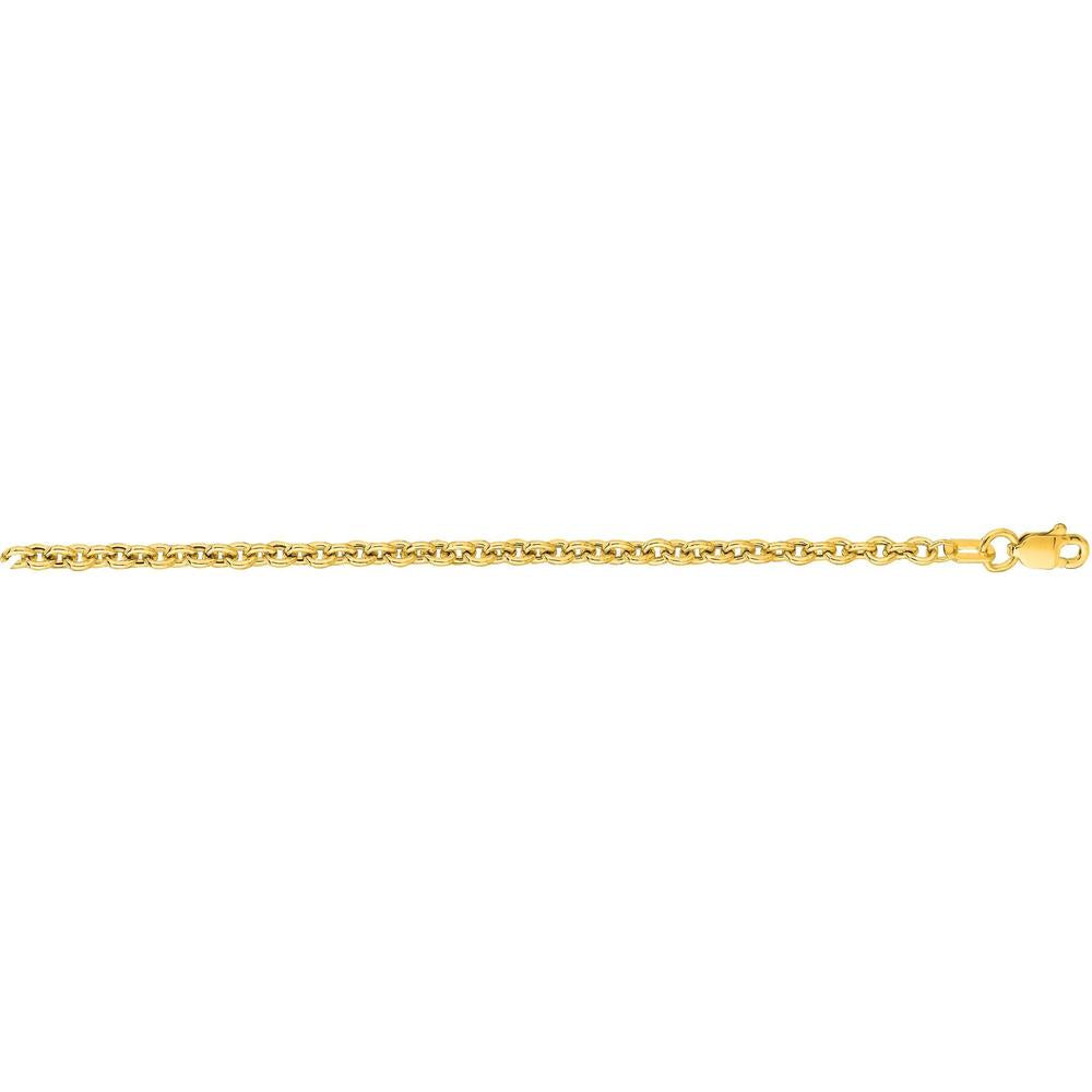 14K Yellow Gold 24" Lite Forsantina Chain with Lobster Lock by Orozza Fine Jewelry