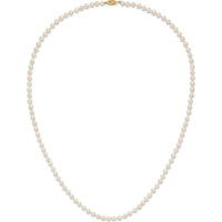 14K Yellow Gold 24" Necklace with 5-6mm Round Akoya Saltwater Cultured Pearls by Monteluci Fine Jewelry