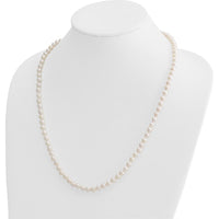14K Yellow Gold 24" Necklace with 5-6mm White Akoya Cultured Pearls by Monteluci Fine Jewelry