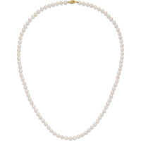 14K Yellow Gold 24" Necklace with 6-7mm White Akoya Cultured Pearls by Monteluci Fine Jewelry