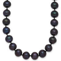 14K Yellow Gold 24" Necklace with 7-8mm Black Freshwater Cultured Pearls - 84 Pearls by Monteluci Fine Jewelry