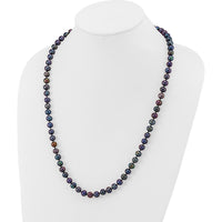 14K Yellow Gold 24" Necklace with 7-8mm Black Freshwater Cultured Pearls - 84 Pearls by Monteluci Fine Jewelry