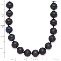 14K Yellow Gold 24" Necklace with 7-8mm Black Freshwater Cultured Pearls - 84 Pearls by Monteluci Fine Jewelry