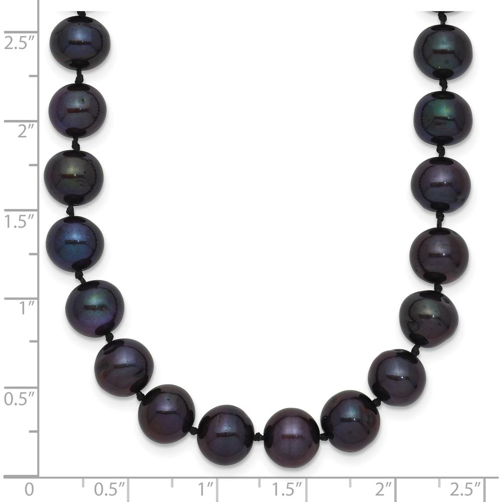 14K Yellow Gold 24" Necklace with 7-8mm Black Freshwater Cultured Pearls - 84 Pearls by Monteluci Fine Jewelry