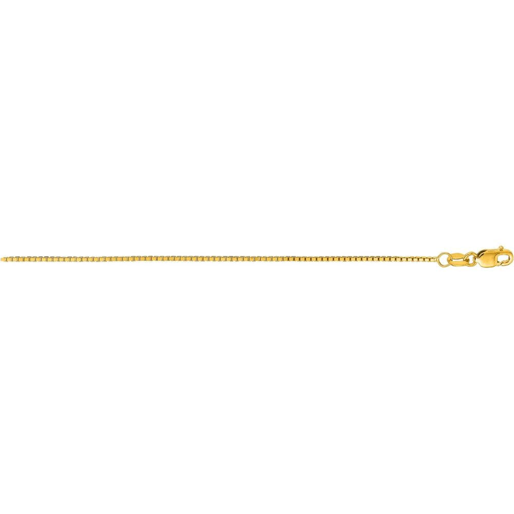 14K Yellow Gold 24" Octagonal Box Chain Necklace with Lobster Clasp by Orozza Fine Jewelry