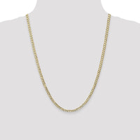 14K Yellow Gold 24" Open Concave Curb Chain with Lobster Clasp - 3.8mm by Oro Pregiato