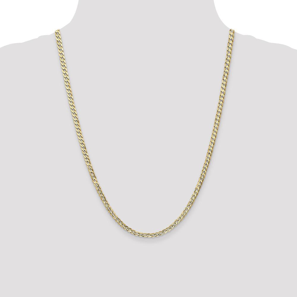 14K Yellow Gold 24" Open Concave Curb Chain with Lobster Clasp - 3.8mm by Oro Pregiato