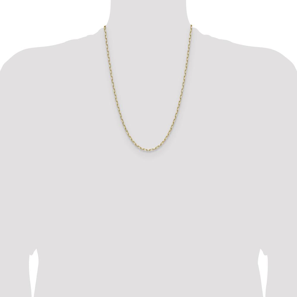 14K Yellow Gold 24" Paperclip Chain Necklace with Beveled Edges by Oro Pregiato