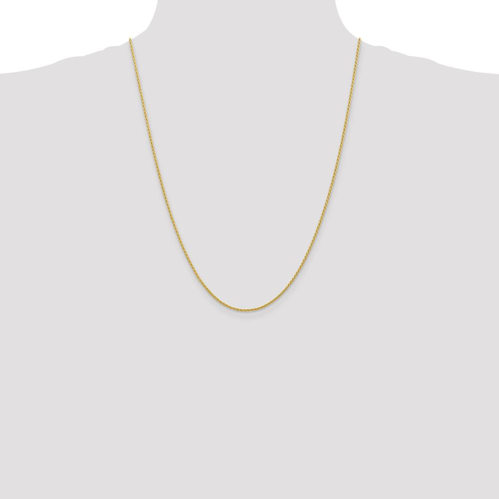 14K Yellow Gold 24" Parisian Wheat Chain Necklace - 1.5mm Wide with Lobster Clasp by Oro Pregiato