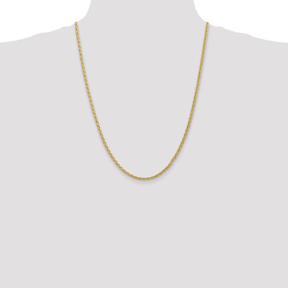 14K Yellow Gold 24" Parisian Wheat Chain Necklace - 3mm Width by Oro Pregiato