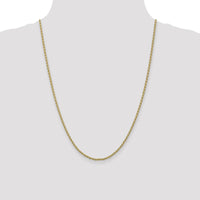 14K Yellow Gold 24" Parisian Wheat Chain with Lobster Clasp - 2.25mm Width by Oro Pregiato