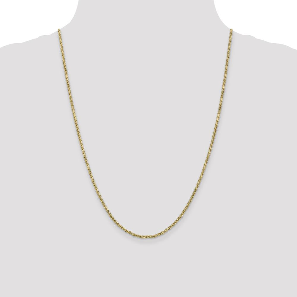 14K Yellow Gold 24" Parisian Wheat Chain with Lobster Clasp - 2.25mm Width by Oro Pregiato