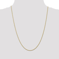 14K Yellow Gold 24" Polished Cable Rope Chain with Spring Ring Clasp - 1.55mm Width