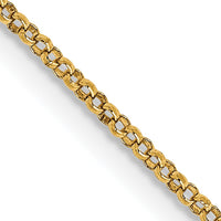 14K Yellow Gold 24" Polished Rolo Chain Necklace with Lobster Clasp by Oro Pregiato
