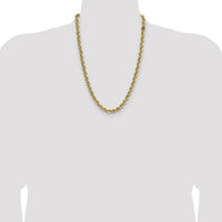 14K Yellow Gold 24" Polished Rope Chain Necklace - 7.5mm Width