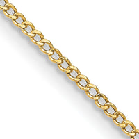 14K Yellow Gold 24" Polished Semi-Solid Curb Chain Necklace - 1.85mm Width by Oro Pregiato