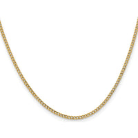 14K Yellow Gold 24" Polished Semi-Solid Curb Chain Necklace - 1.85mm Width by Oro Pregiato
