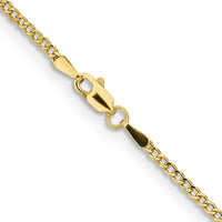 14K Yellow Gold 24" Polished Semi-Solid Curb Chain Necklace - 1.85mm Width by Oro Pregiato