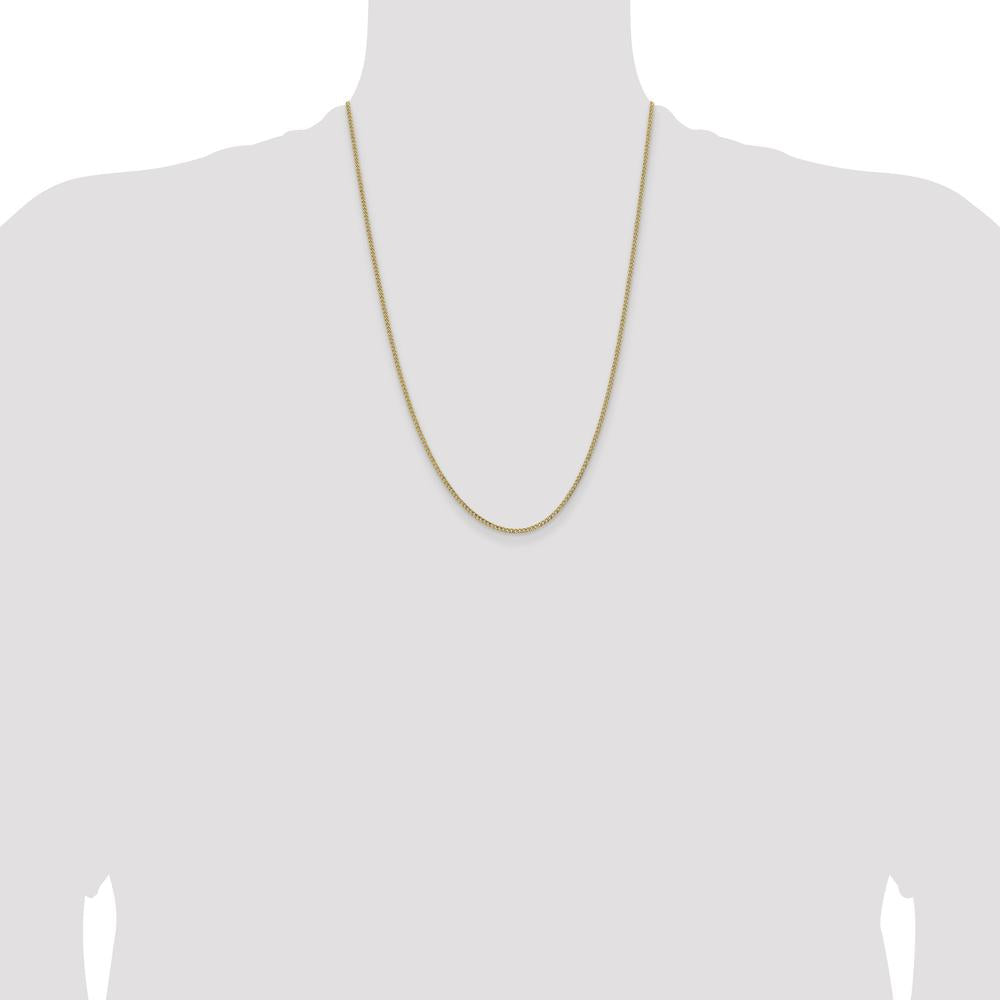 14K Yellow Gold 24" Polished Semi-Solid Curb Chain Necklace - 1.85mm Width by Oro Pregiato