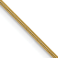 14K Yellow Gold 24" Round Snake Chain Necklace with Lobster Clasp - 0.9mm Width by 0