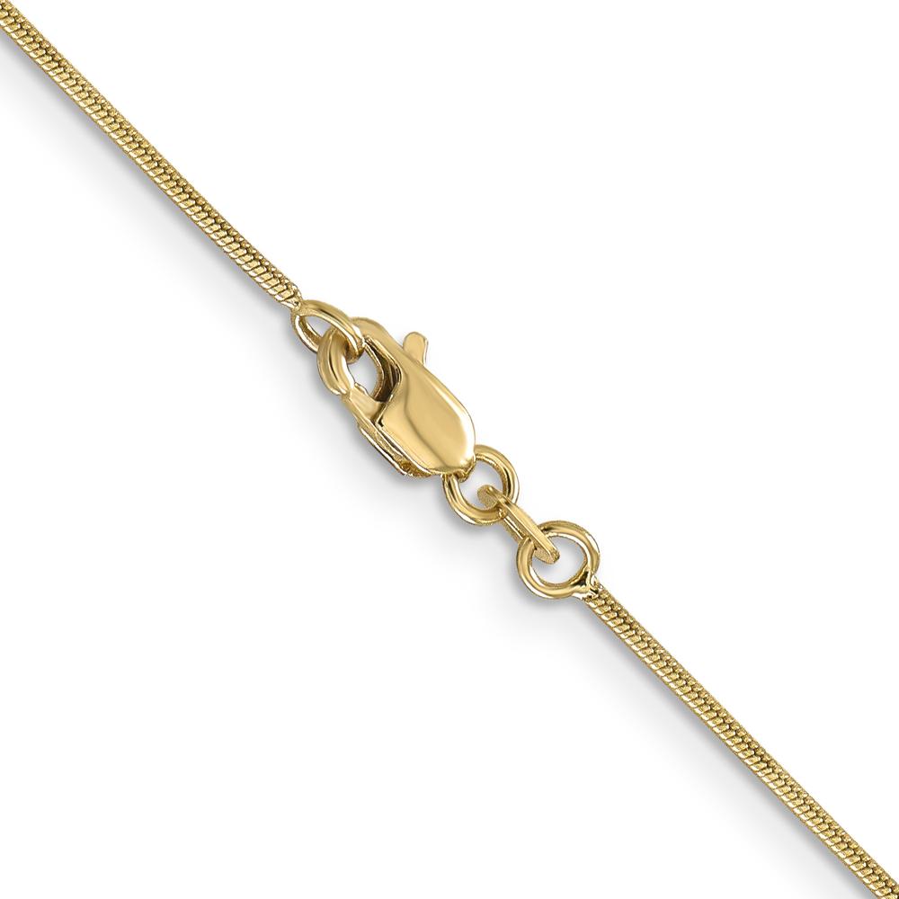 14K Yellow Gold 24" Round Snake Chain Necklace with Lobster Clasp - 0.9mm Width by 0