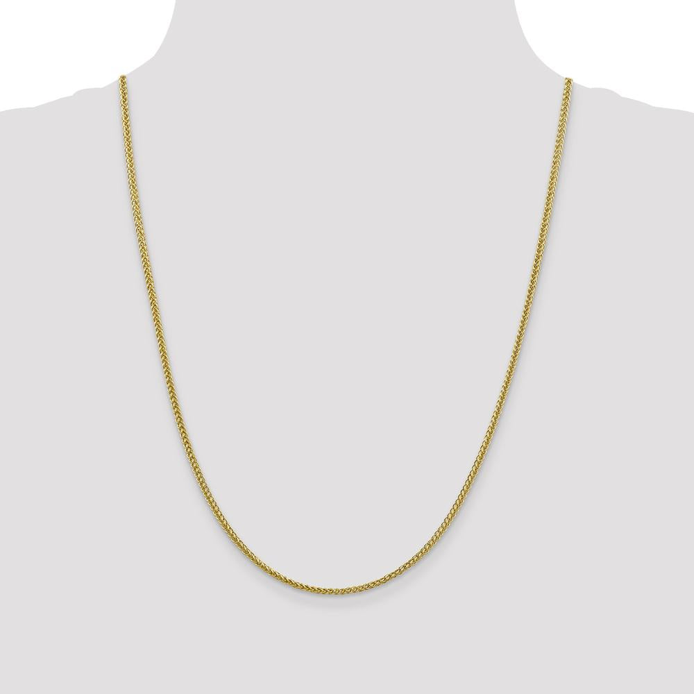 14K Yellow Gold 24" Semi-Solid 3-Wire Wheat Chain Necklace with Lobster Clasp - 2.35mm by Oro Pregiato