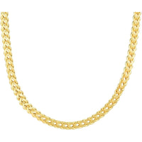 14K Yellow Gold 24" Semi-Solid 5.3mm Square Franco Chain Necklace with Lobster Clasp by Orozza Fine Jewelry