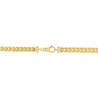 14K Yellow Gold 24" Semi-Solid 5.3mm Square Franco Chain Necklace with Lobster Clasp by Orozza Fine Jewelry