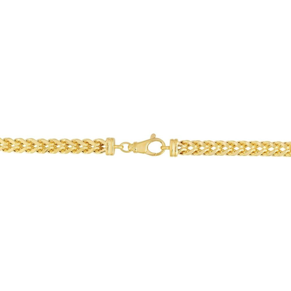 14K Yellow Gold 24" Semi-Solid 5.3mm Square Franco Chain Necklace with Lobster Clasp by Orozza Fine Jewelry