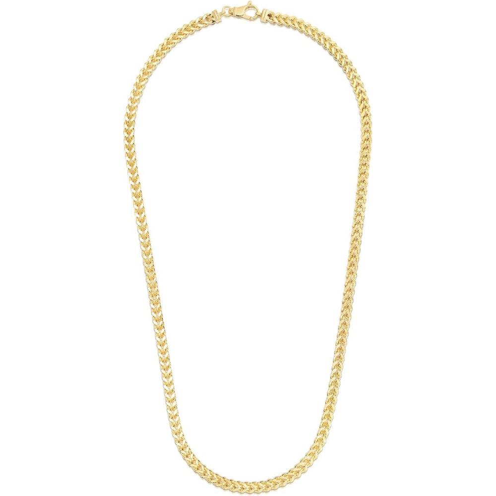 14K Yellow Gold 24" Semi-Solid 5.3mm Square Franco Chain Necklace with Lobster Clasp by Orozza Fine Jewelry