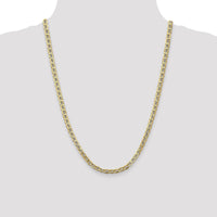 14K Yellow Gold 24" Semi-Solid Anchor Chain - 4.75mm Width with Lobster Clasp by Oro Pregiato